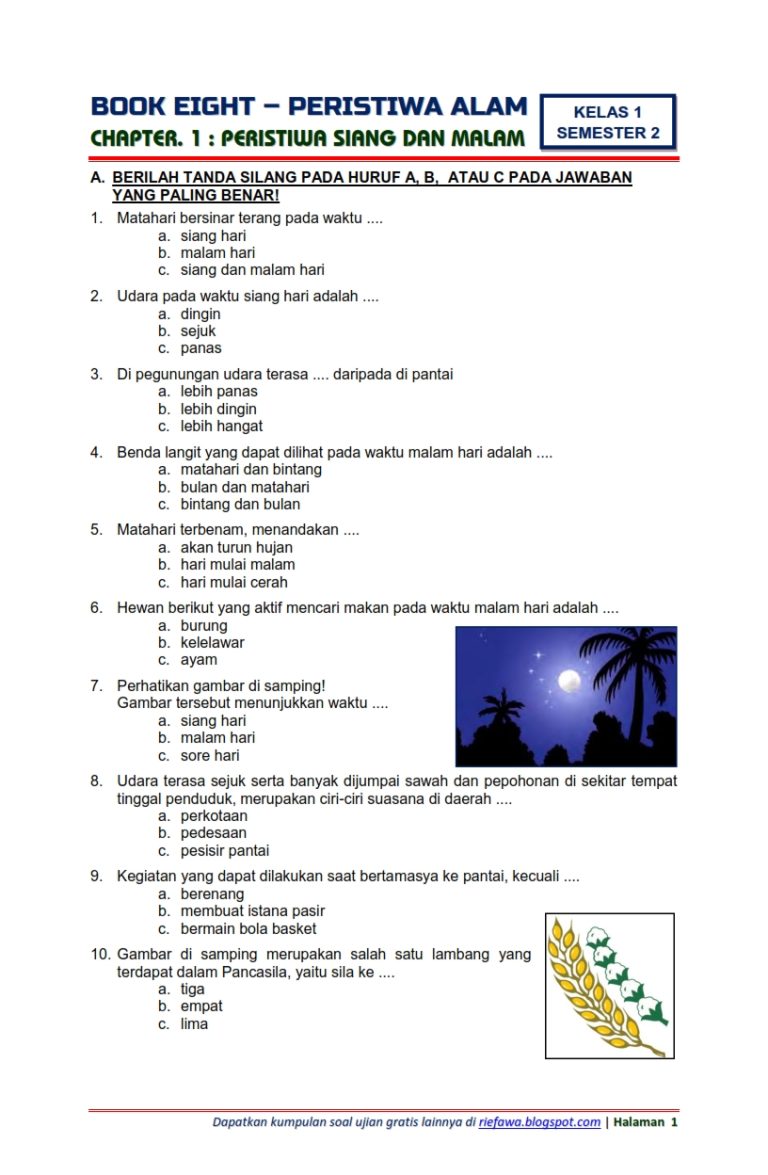 Belajar Seru dan Efektif: Download Soal Tema 8 Kelas 1 PDF untuk Penguatan Materi