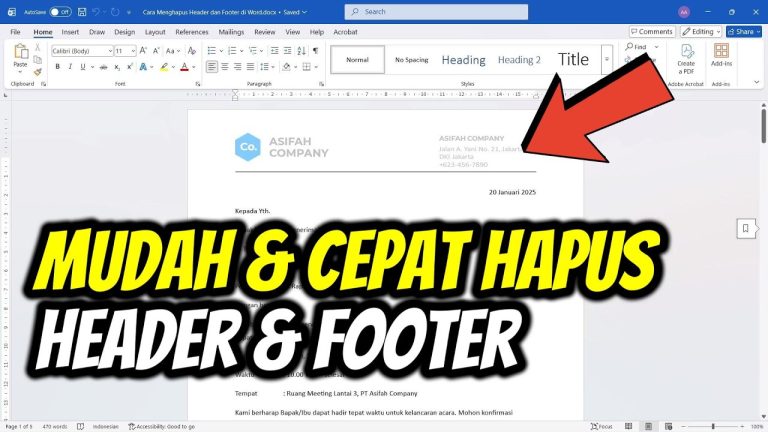 3 Langkah Mudah Menghilangkan Header Footer di Word Tanpa Ribet