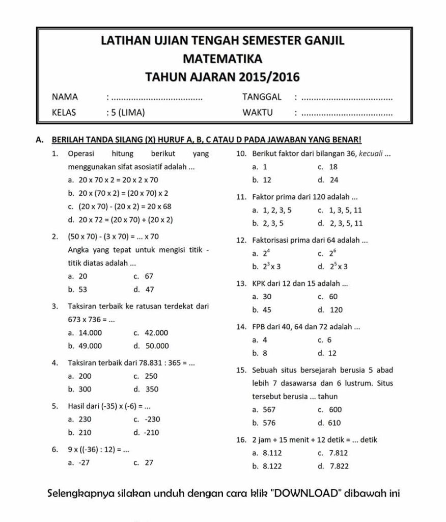 5 Alasan Wajib Punya Soal Matematika Semester 2 Kelas 3 yang Ternyata Bikin Nilai Naik Drastis
