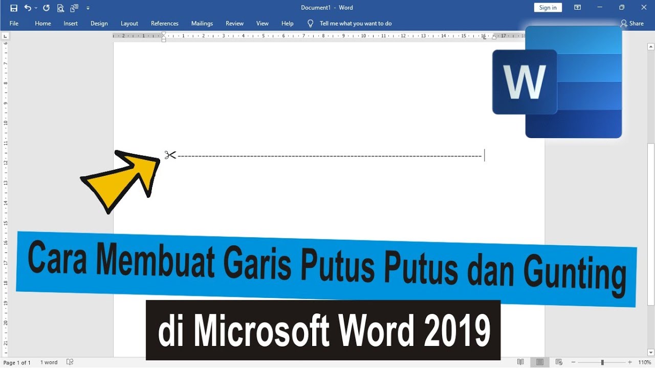 Cara Membuat Garis Putus-Putus dan Gunting di Word