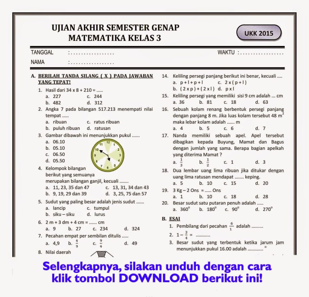 5 Contoh Soal UAS TIK Kelas 3 SD Semester Genap yang Wajib Dikuasai Siswa Agar Lulus