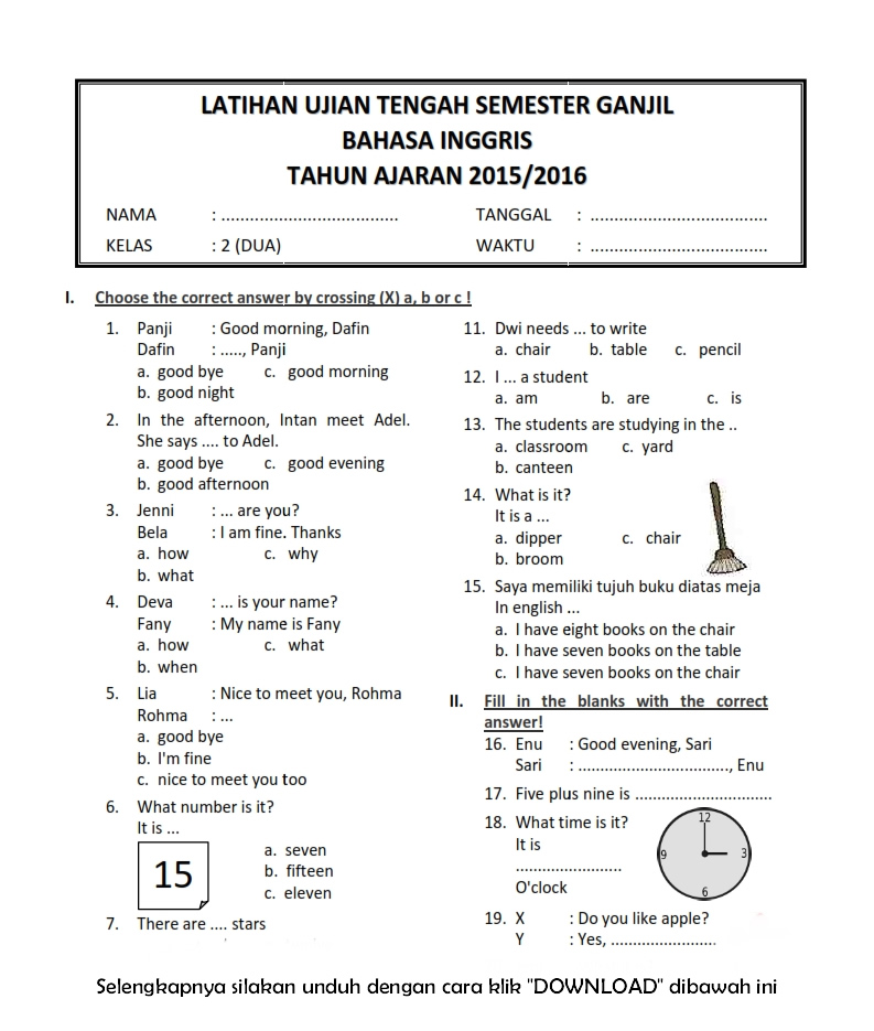 5 Contoh Soal Ujian Bahasa Inggris Kelas 3 SD Semester 2 yang Wajib Dikuasai Sebelum ASAT 2026