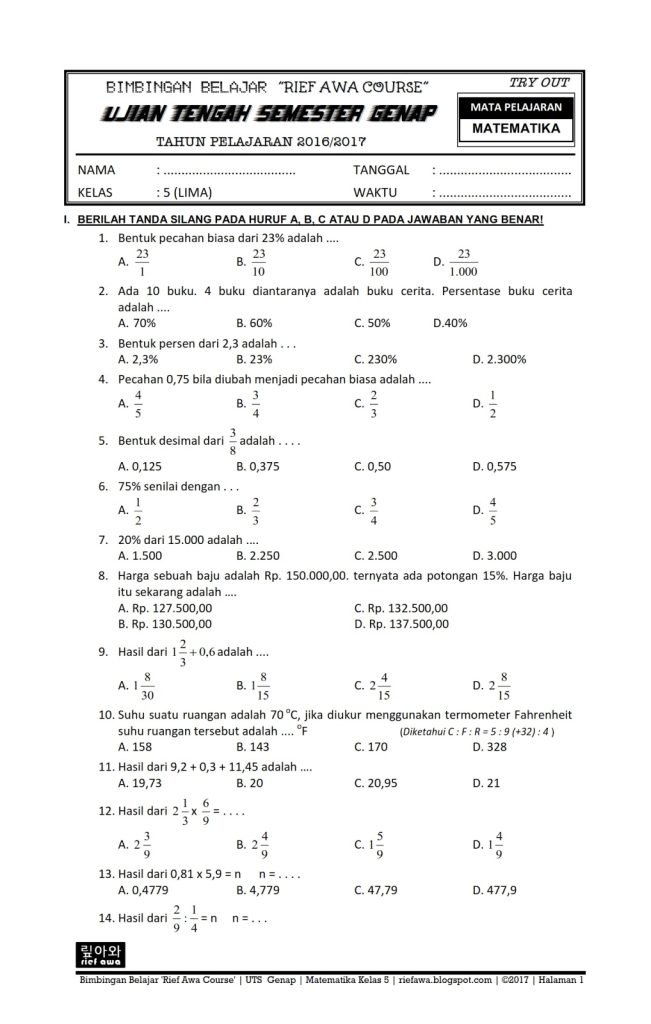 5 Fakta Mengejutkan Soal Ujian Matematika Kelas 7 Semester 2 yang Wajib Diketahui Siswa