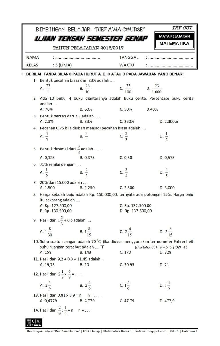 5 Fakta Mengejutkan Soal Ujian Matematika Kelas 7 Semester 2 yang Wajib Diketahui Siswa