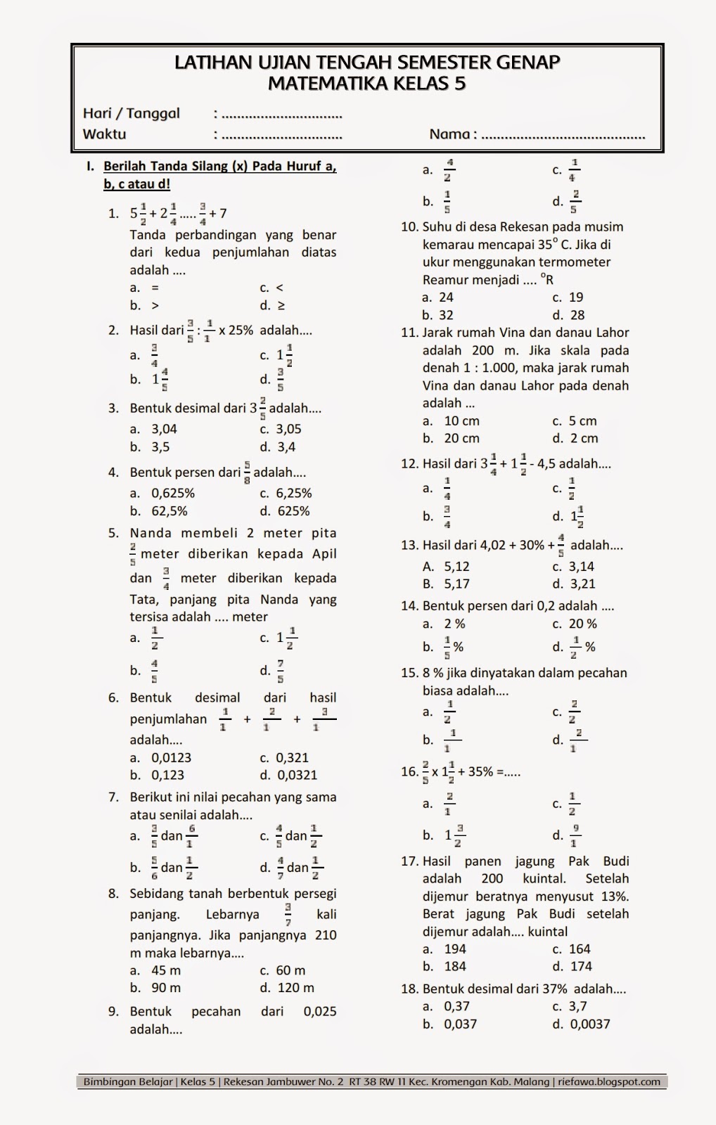 Menguasai Matematika Kelas 5 Semester 2 Panduan Lengkap dengan Contoh
