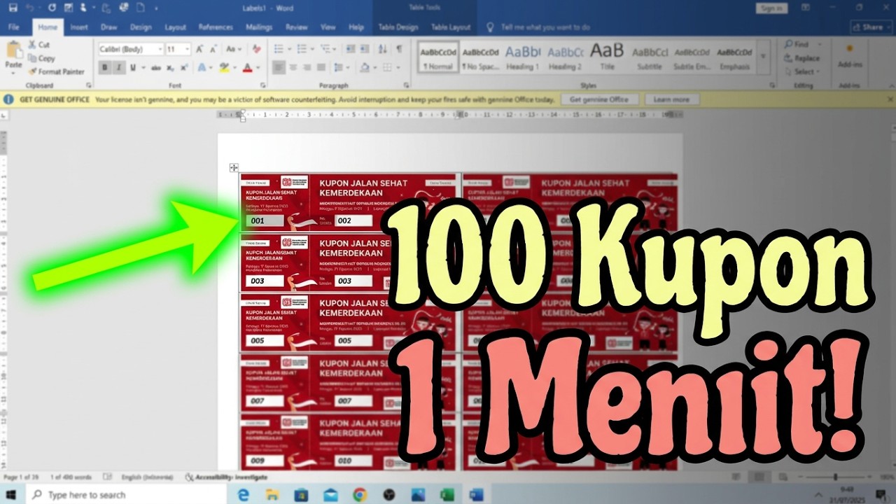 Terbaru 2025 Cara Mudah Membuat Nomor Kupon Otomatis di Word - YouTube
