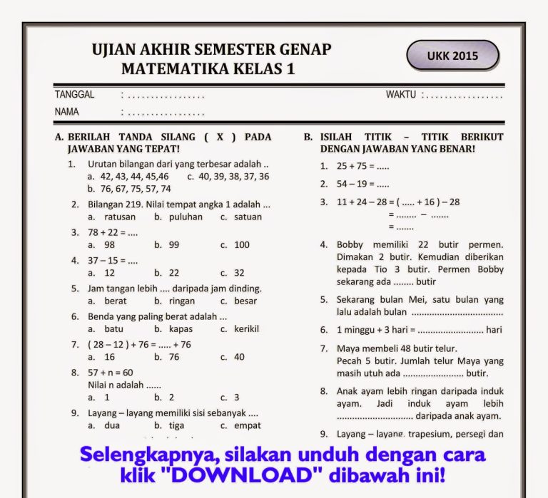 Siap Hadapi Ujian Akhir Semester! 5 Contoh Soal UAS Tematik 3 untuk Kelas 4 Semester 1 Wajib Dipelajari