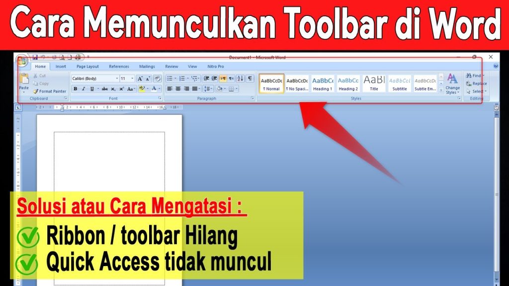 Ternyata Begini Cara Menampilkan Menu Bar di Word, Bukan Ruler!