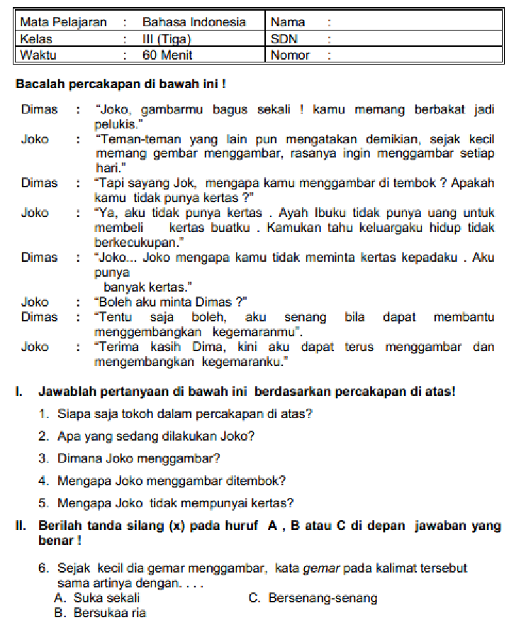 Contoh Soal UAS Tematik Kelas 6 Tema 3 Ternyata Sering Bocor, Ini 7 Cara Jitu Taklukkan Ulangan Sebelum Terlambat