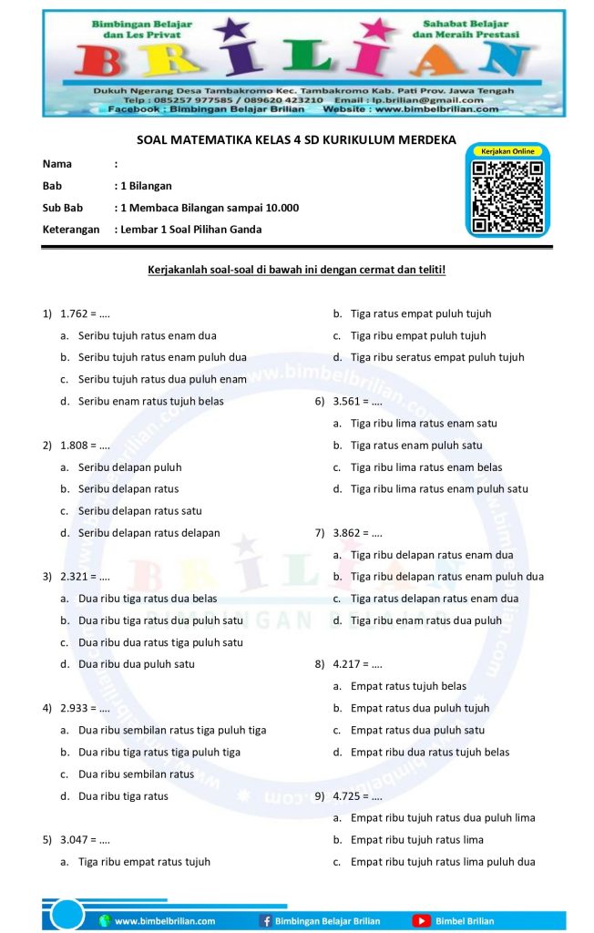Ternyata Ini Kisi Kisi Soal Essay Matematika Kelas 4 SD Semester 1 yang Sering Muncul di Ujian 2026