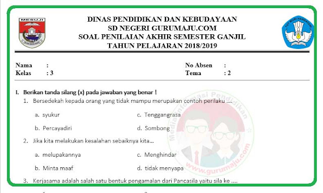 contoh soal uas tema 2 kelas 3 kurikulum 2013