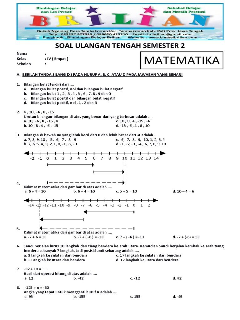 download soal uts matematika kelas 4 semester 2 8 soal omi yang wajib dikerjakan