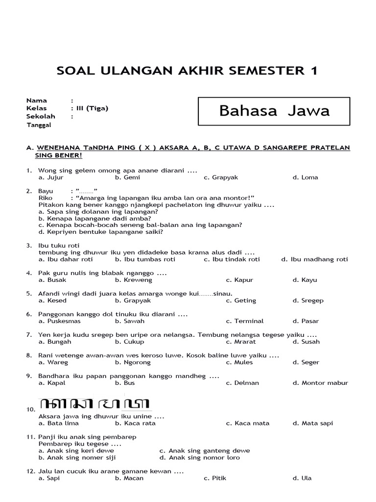 Inilah 7 Contoh Soal UAS SD Kelas 3 yang Sering Muncul, Ternyata Ini Kunci Jawaban yang Jarang Diketahui Inilah 7 Contoh Soal UAS SD Kelas 3 yang Sering Muncul, Ternyata Ini Kunci Jawaban yang Jarang Diketahui
