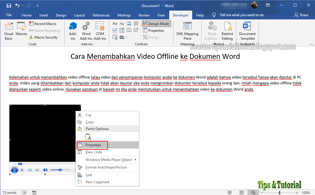 7 Rahasia cara ubah file windows media player ke word dan atur kertas F4 di Word