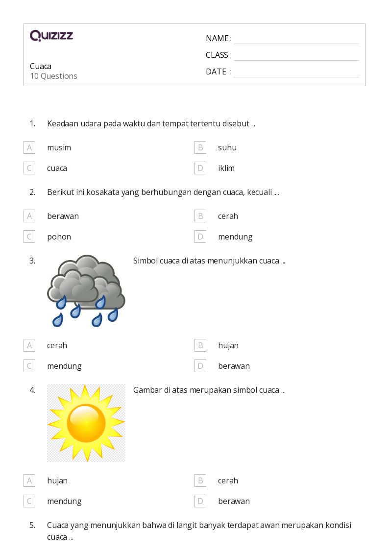 Rahasia Cepat Jawab Soal Teka Teki Silang Tentang Cuaca Kelas 3 SD Agar Nilai Sempurna