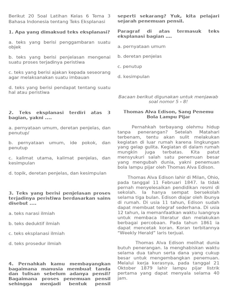 Rahasia Cepat Jawab Soal Teks Eksplanasi Kelas 6 Tema 4 Sub Tema 3 Agar Nilai Sempurna Rahasia Cepat Jawab Soal Teks Eksplanasi Kelas 6 Tema 4 Sub Tema 3 Agar Nilai Sempurna
