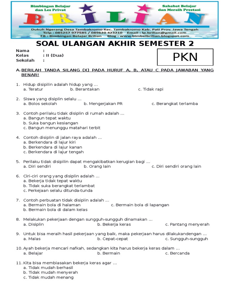 Rahasia Sukses Belajar Melalui Latihan Soal PKN Kelas 2 Semester 2 yang Wajib Tahu Rahasia Sukses Belajar Melalui Latihan Soal PKN Kelas 2 Semester 2 yang Wajib Tahu