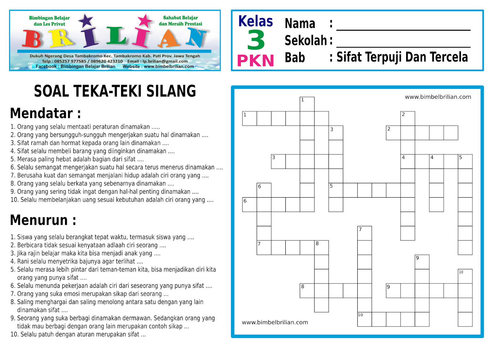 Ternyata Ini Kunci Menjawab Soal Teka Teki Silang Kelas 3 SD dengan Sangat Cepat Ternyata Ini Kunci Menjawab Soal Teka Teki Silang Kelas 3 SD dengan Sangat Cepat