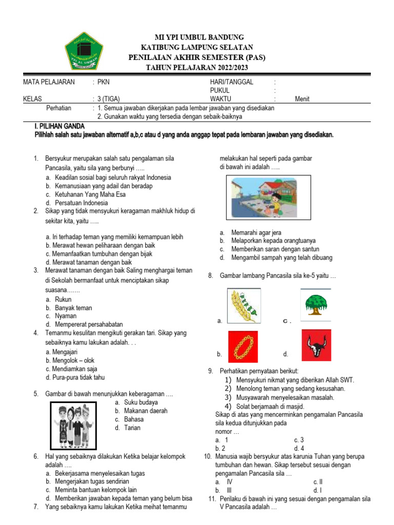 Wajib Tahu Bocoran soal pts pkn kelas 3 semester 2 Agar Nilai Langsung Melonjak